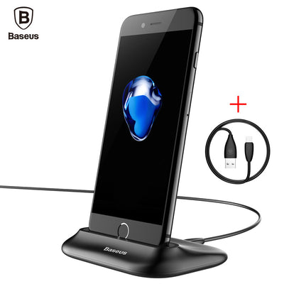 Baseus Sync Data Charging Dock Station For Lightning Cell Phone Desktop Docking Charger USB Cable For iPhone 7 6 6s Plus se 5s 5