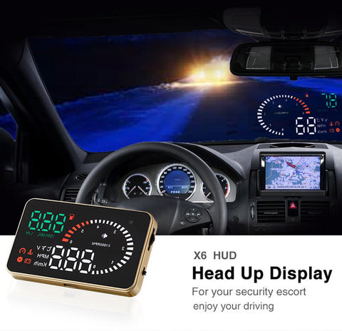 X6 3 Inch Car OBD2 II HUD Head Up Display Overspeed Warning System Projector Windshield