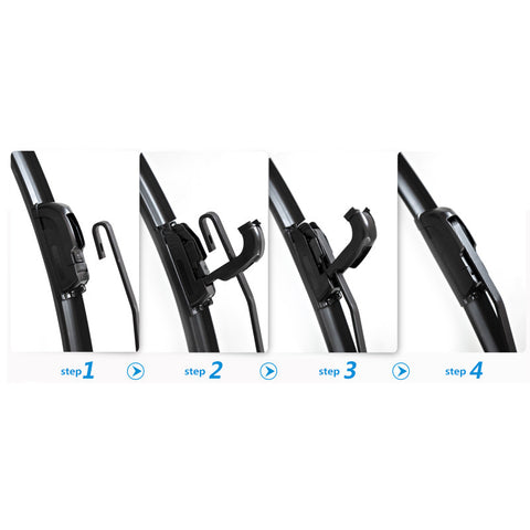 24'' Universal U-Type Windshield Wiper Blades Windscreen Silicone Rubber
