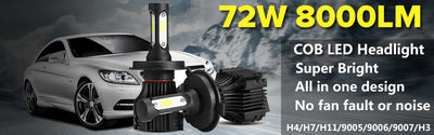 1 Set 80W 9600LM CSP LED Headlights 40W 4800LM H4 H7 H11 H13 9005 9006 Car LED Headlight Bulb Hi-Lo Single Beam Auto Front Lamp