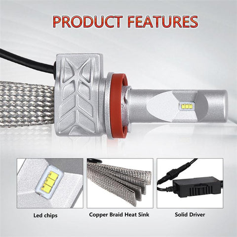 1 Set 80W 9600LM CSP LED Headlights 40W 4800LM H4 H7 H11 H13 9005 9006 Car LED Headlight Bulb Hi-Lo Single Beam Auto Front Lamp