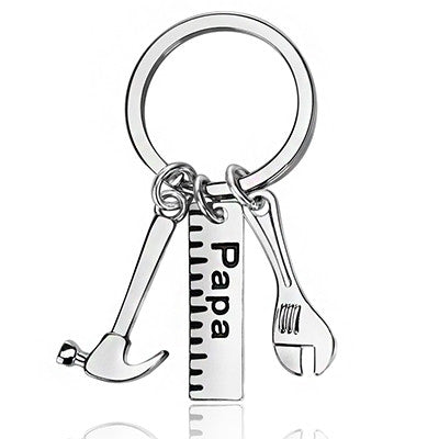 Adjustable Tool Wrench Spanner Rule Hammer Model Key Ring "Papa"