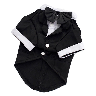 Black Bow Tie Pet Dogs Costume Gentleman Suit  5 Size S/M/LXL/2XL