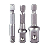 3Pcs Hex Shank Drive Power Drill Adaptor Set 3 Sizes 1/4inch 3/8inch 1/2inch