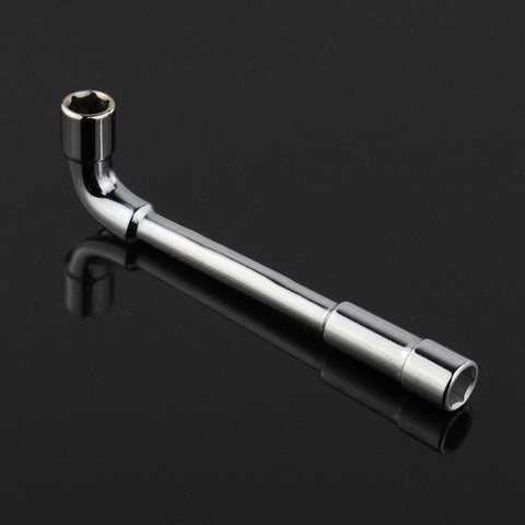 10mm L type angled socket wrench spanner with thru hole, Chome vanadium