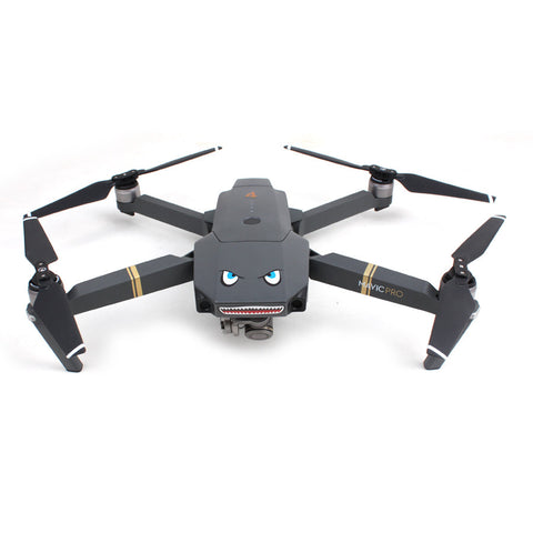 Cool Shark PVC 3M Glue Camera Drone Decals Skin Sticker for DJI Mavic Pro Drone & Battery (2 sets. blue eye set & black eye set)