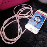 Diamond Pearl Earphone Necklace