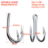 10pc 11/0# DWH401 Saltwater Fishing Hook Double Hooks Stainless Steel