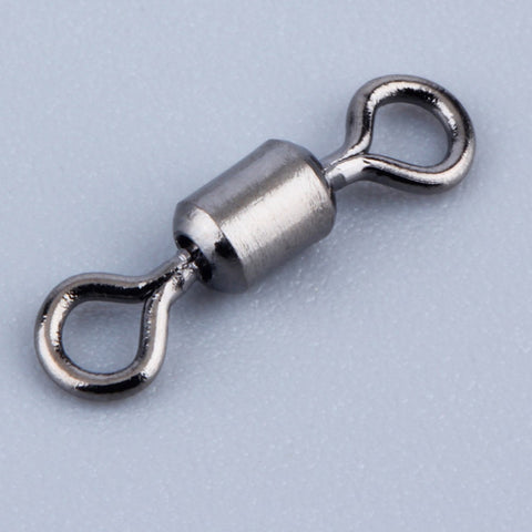 100pcs Black Silver 10.5mm Swivels