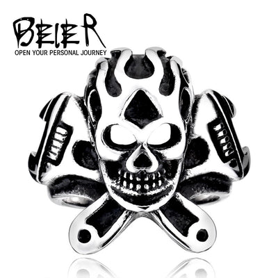 Size 7and 8 Skull Wrench Man Rings Jewellery Stainless Steel