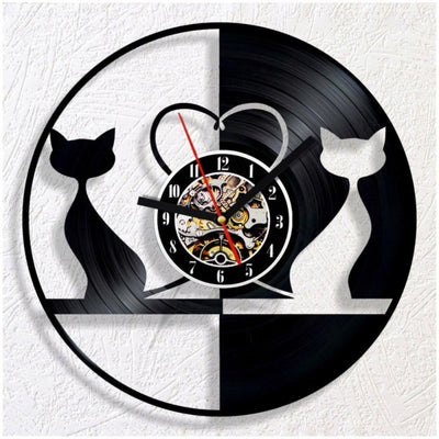 ovely Cats Vinyl Record wall Clock Quartz Clock