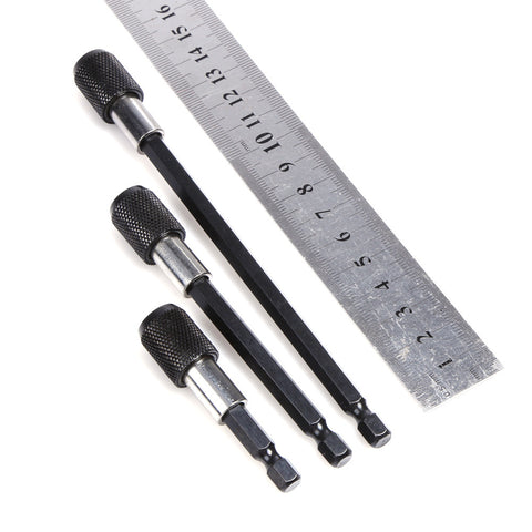 3pcs Screw Bit Holder Magnetic Bit Socket Extension Bar Quick Releasel 60mm 100mm 150m