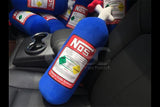 Original NOS Bottle Auto Part Stuffed Throw Pillow Bolster Cushion Nitrous Oxide