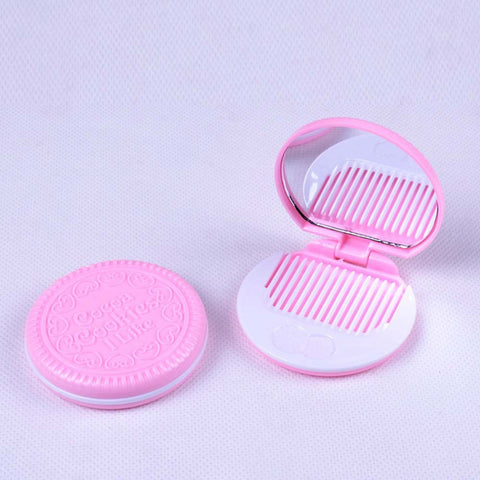 Cookies Makeup Mirror With Comb Portable Cute Small mirror