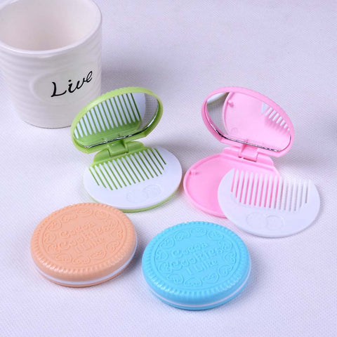 Cookies Makeup Mirror With Comb Portable Cute Small mirror