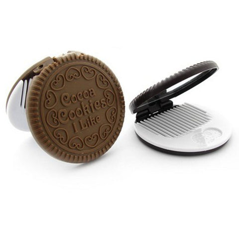 Cookies Makeup Mirror With Comb Portable Cute Small mirror