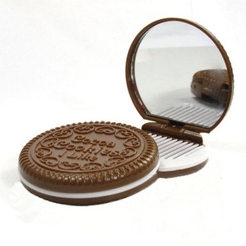 Cookies Makeup Mirror With Comb Portable Cute Small mirror