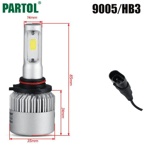 S2 H4 H7 H13 H11 H1 9005 9006 H3 9004 9007 9012 COB LED Headlight 72W 8000LM Car LED Headlights Bulb Fog Light 6500K 12V