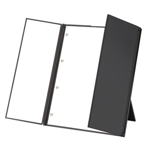 Tri-Fold Illuminated  LED Lighted Vanity Mirror Makeup Wide View Portable Travel Pocket Compact Led Mirror