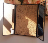Tri-Fold Illuminated  LED Lighted Vanity Mirror Makeup Wide View Portable Travel Pocket Compact Led Mirror