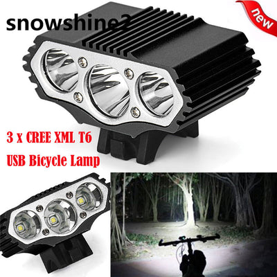 12000 Lm 3 x XML T6 LED 3 Modes Bicycle Lamp Bike Light Headlight Cycling Torch