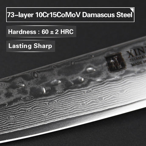 XINZUO 5" inch utility knife stainless steel fruit/peeling knife 73 layer Damascus