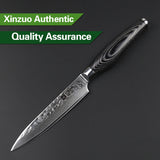 XINZUO 5" inch utility knife stainless steel fruit/peeling knife 73 layer Damascus