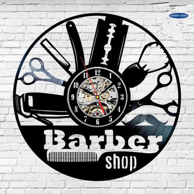 Barber Hair Vinyl Record wall Clock Quartz Clock