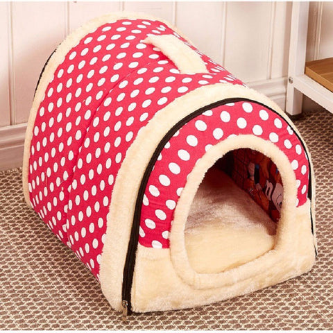 Dog House Nest With Mat Foldable Pet Dog Bed Cat Bed House Small Medium Dogs