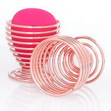 Rose Gold Makeup Puff Holder Display With Makeup Foundation Sponges Blender