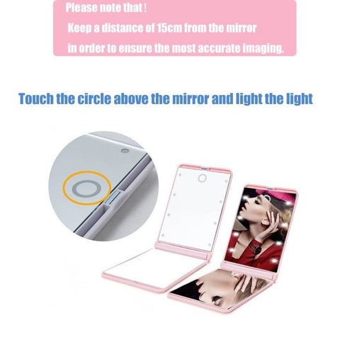 LED Touch Screen Makeup Mirror Professional Mirrors With 8 LED Lights 315 Rotating