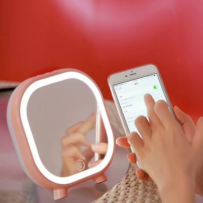 bluetooth speaker led table lamp multifunctional make up mirror rechargeable
