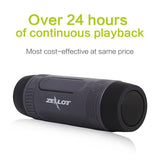 Zealot S1 Bluetooth Speaker Outdoor Bicycle Portable Subwoofer Bass Speakers 4000mAh Power Bank+LED light +Bike Mount+Carabiner