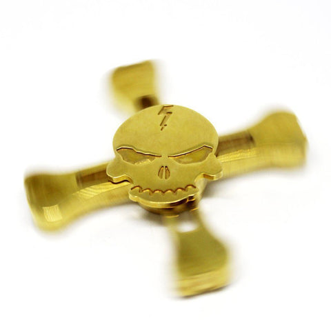 Skull Metal Fidget Hand Spinner Tri-Spinner