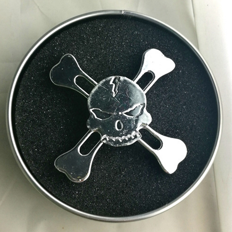 Skull Metal Fidget Hand Spinner Tri-Spinner
