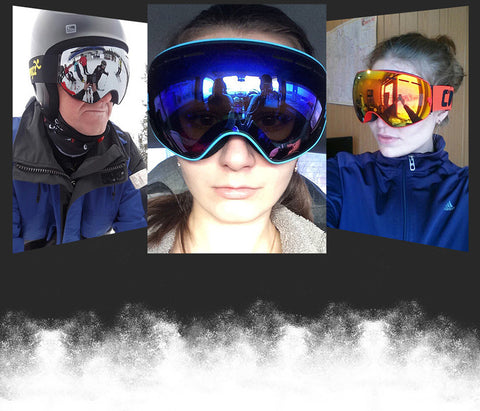 Ski goggles double layers UV400 anti-fog big ski mask glasses skiing men women snow