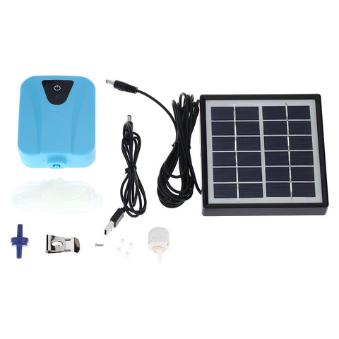 Durable Small Solar Powered/DC Charging Oxygenator Fishing Air Pump low noise