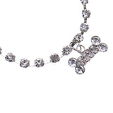 Crystal Rhinestone Necklace Bone Pattern Pendant Pet Puppy Collars Jeweled for dogs and cats