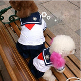 Dog Dress Cat Pet Clothes Navy Style