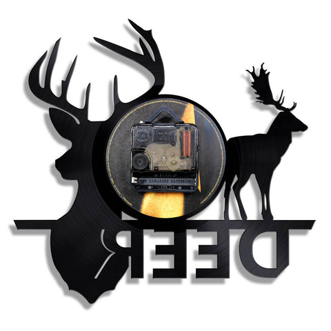 Deer Vinyl Record wall Clock Quartz Clock