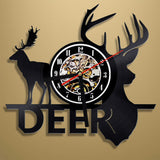 Deer Vinyl Record wall Clock Quartz Clock