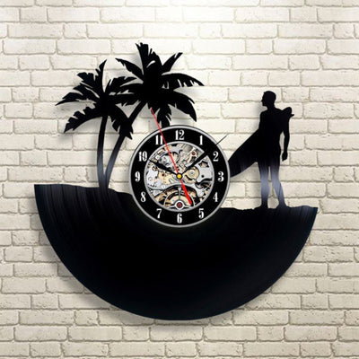 Surfing 3D Wall Clock Creative Hanging Vinyl Record