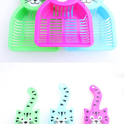 1PC Pet Cat Poop Scoop Cute Cartoon Plastic Sieve