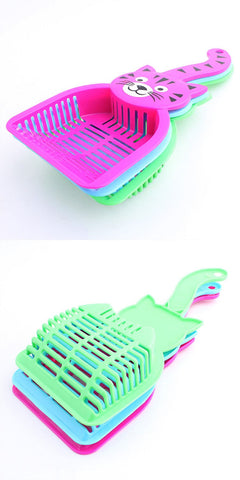 1PC Pet Cat Poop Scoop Cute Cartoon Plastic Sieve