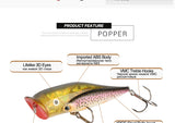 10cm 25.5g 1pcs Fishing Lure Popper Wobble Group Fishing Lure with VMC Hooks