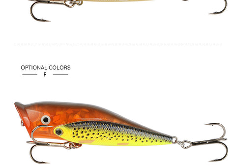 10cm 25.5g 1pcs Fishing Lure Popper Wobble Group Fishing Lure with VMC Hooks