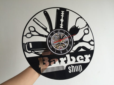 Barber Hair Vinyl Record wall Clock Quartz Clock