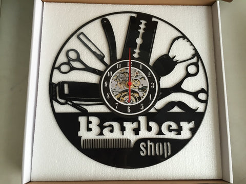 Barber Hair Vinyl Record wall Clock Quartz Clock