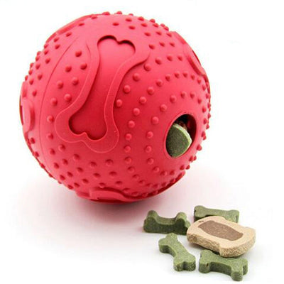 Pet Dog Ball Toy Drain Food Treat Chew Ball Rubber Products Puzzle Toys