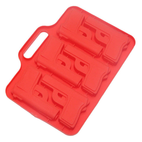 6 Cavities Gun Pistol Shaped Silicone Mold Chocolate Ice Cube Tray